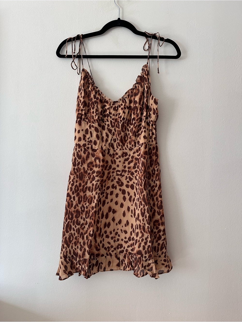 Reformation Leopard Print Mini Dress - Tan and Brown